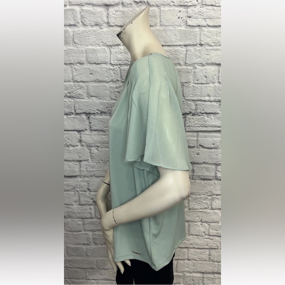 CALVIN KLEIN SAGE GREEN SHORT SLEEVE TOP SIZE XL - Picture 3 of 5